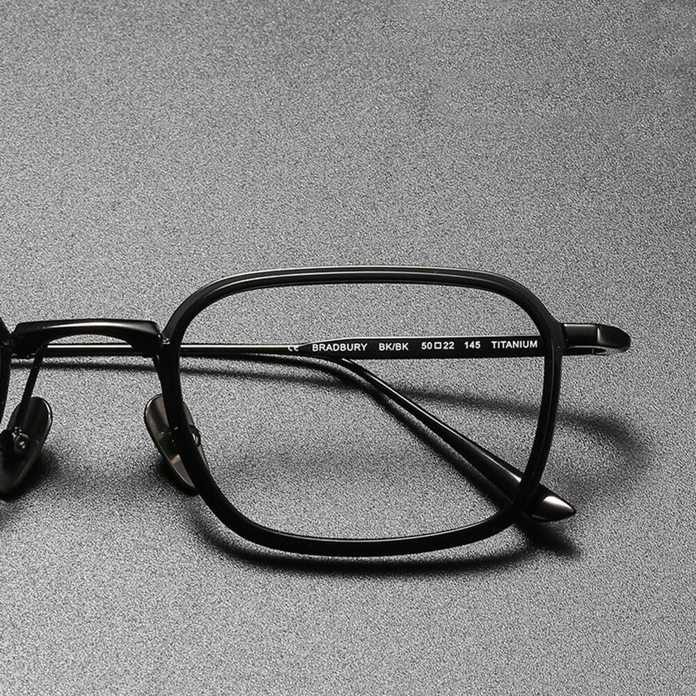 Men Vintage Square Eyeglass Frames Retro Titanium Glasses Light Spectacles
