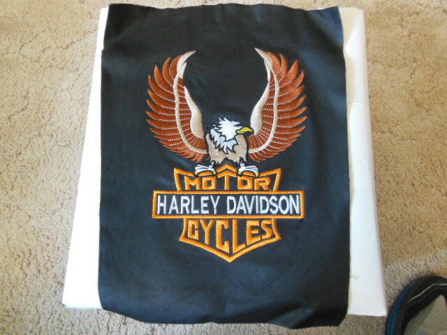 Harley Davidson Leather Eagle Bar & Shield Embroidered Jacket Patch 10" x 7"