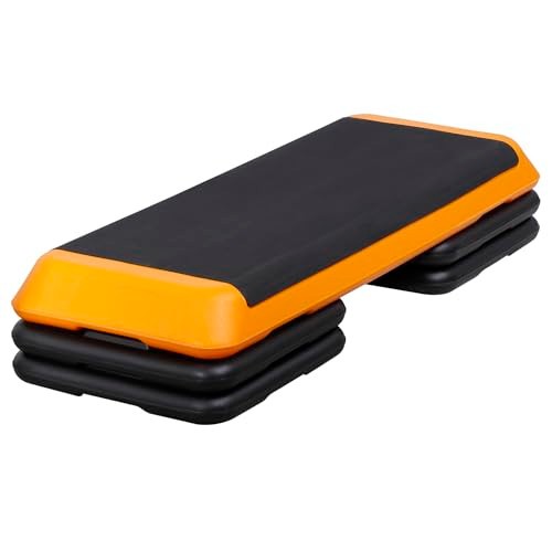 43'' Exercise Aerobic Step Platform Adjustable Workout Step with 4 Stackable Ris