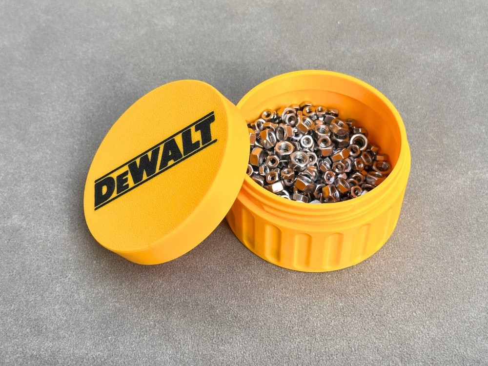 Dewalt Container – Threaded Screw & Parts Storage Box 3D Printed for Tools