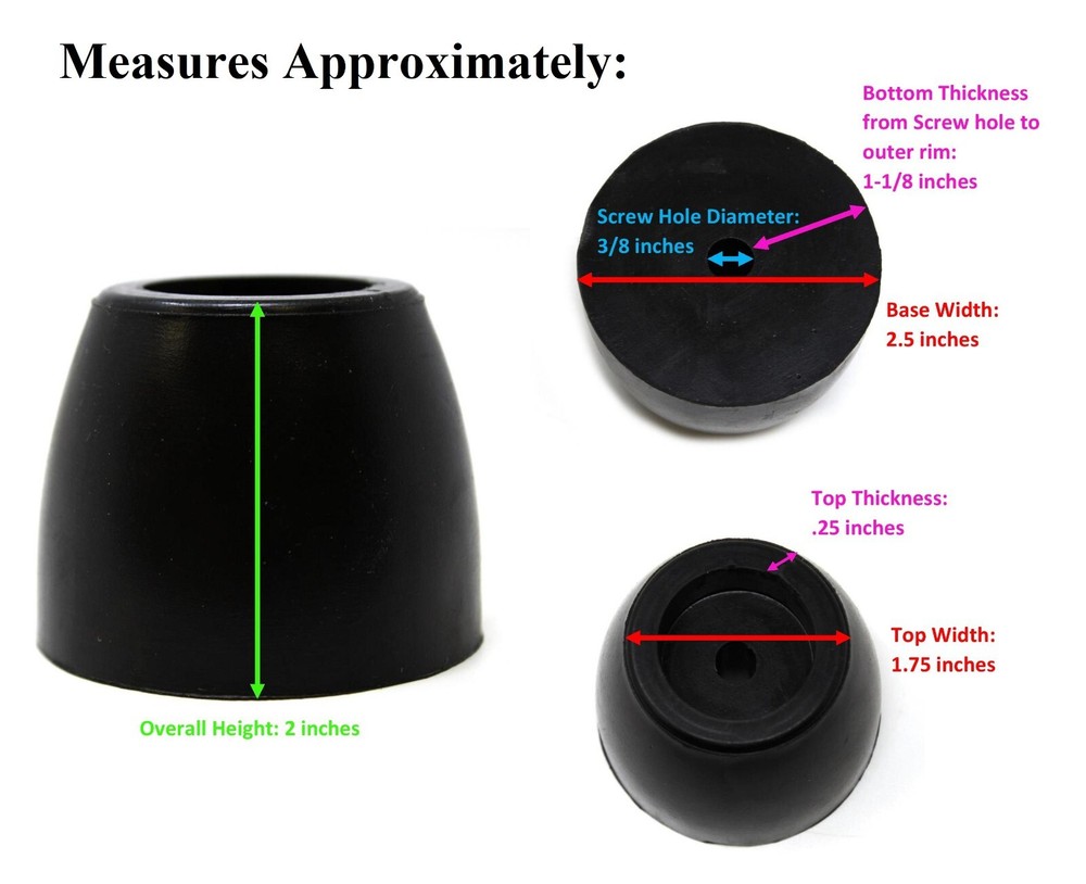 Cargo Trailer Truck Replacement Ramp Door Rubber Bumpers Stop Cone 2" Tall