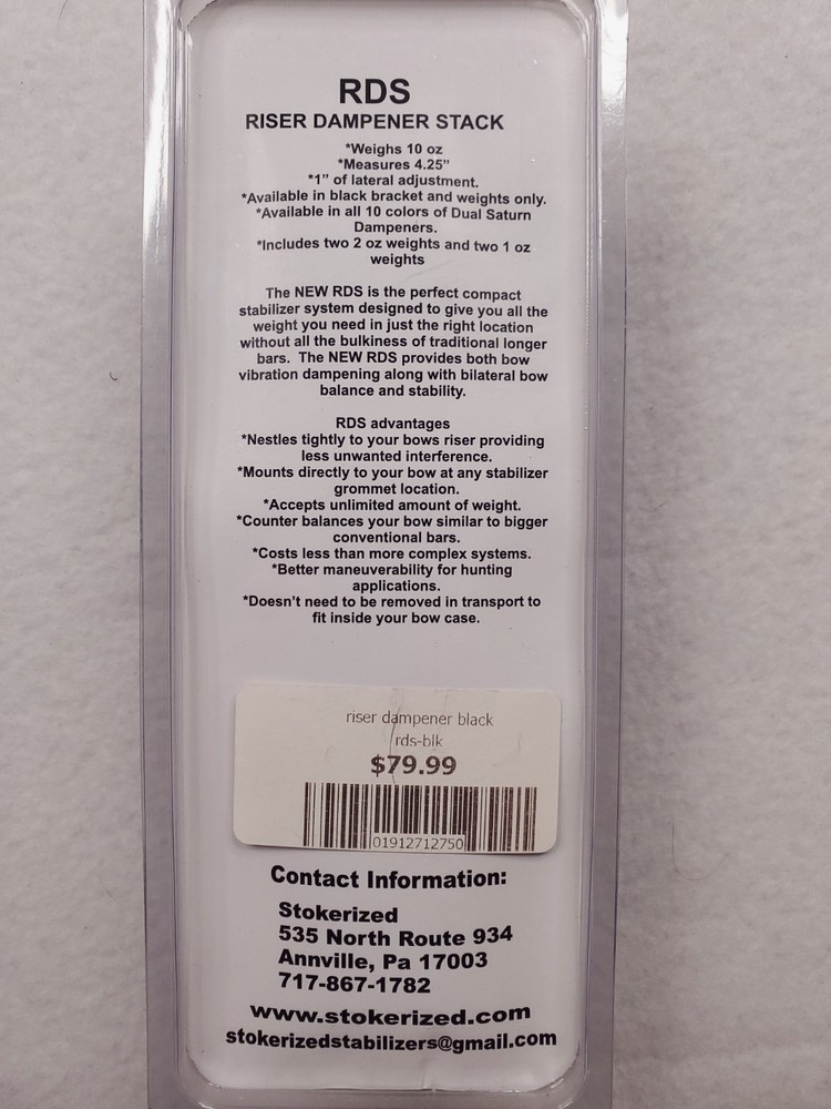 STOKERIZED ARCHERY RDS Riser Dampener Stack Black Compound Bow Stabilizer