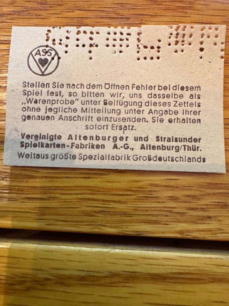 WWII GERMAN ORIGINAL PLAYING CARDS