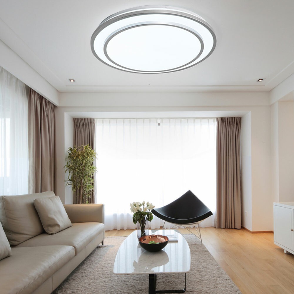 Modern LED Ceiling Light Flush Mount Dimmable Chandelier Lamp w/ Remote Control