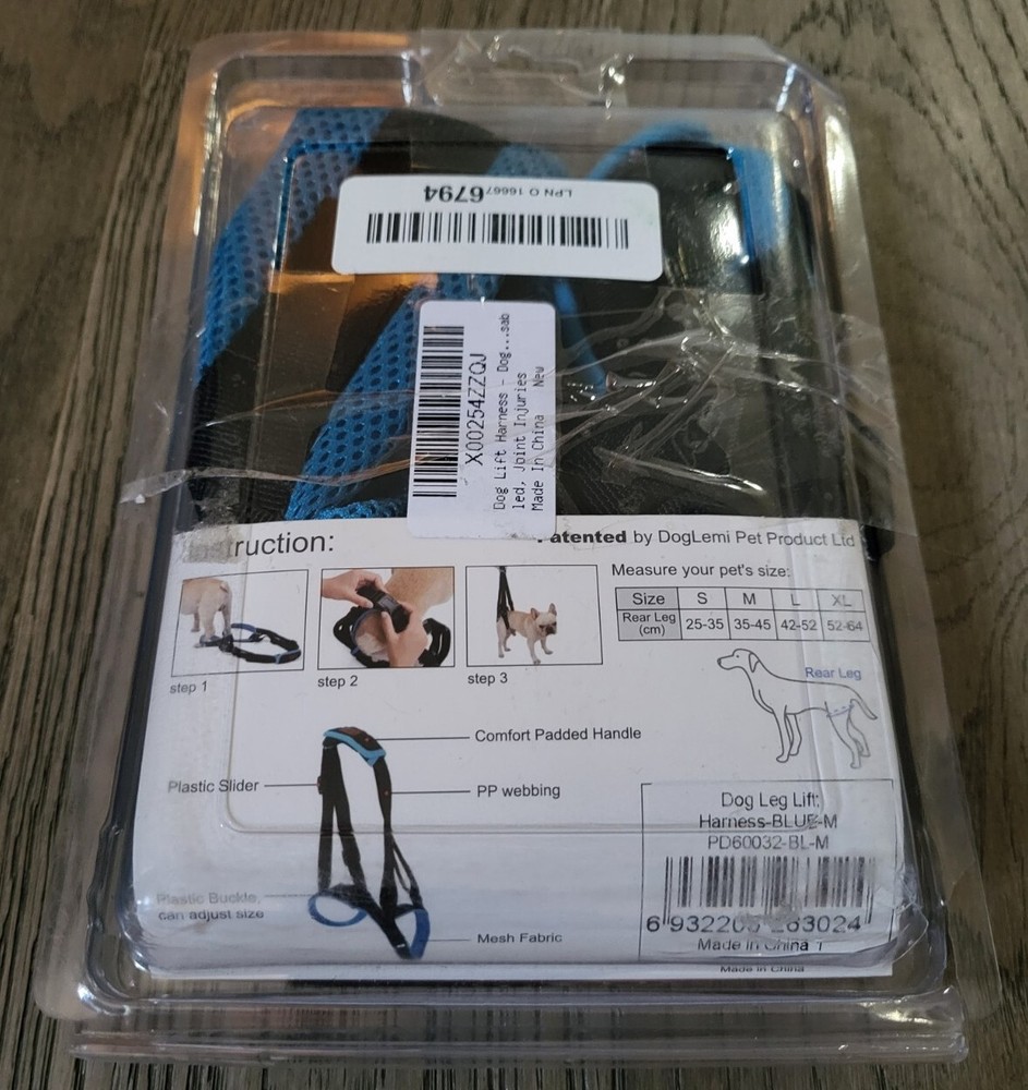 Doglemi Dog Lift Support Harness Rear 2 Leg Sling Strap Size Medium - Adjustable