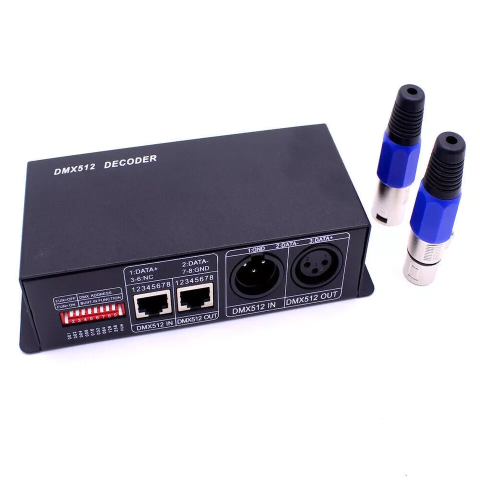 4CH DMX 512 Decoder Led strip Digital Controller RGBW 4 Channel Dimmer DC12V-24V