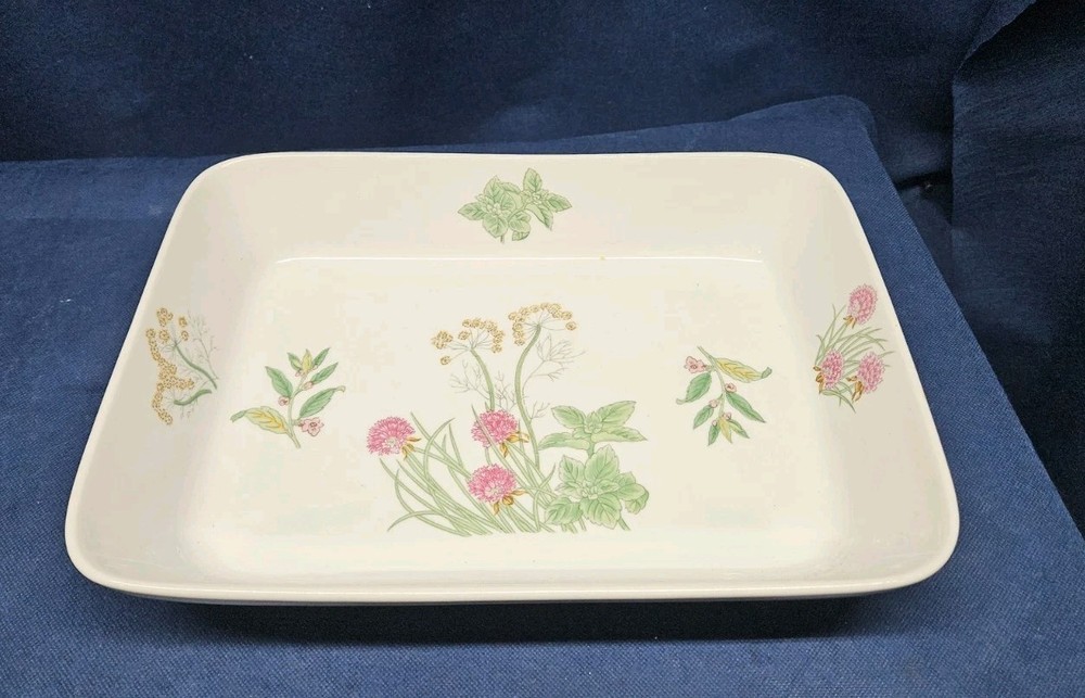 Vintage 1970's Shafford Dinnerware "Herbs & Spices" 12" Rectangular Baker EUC