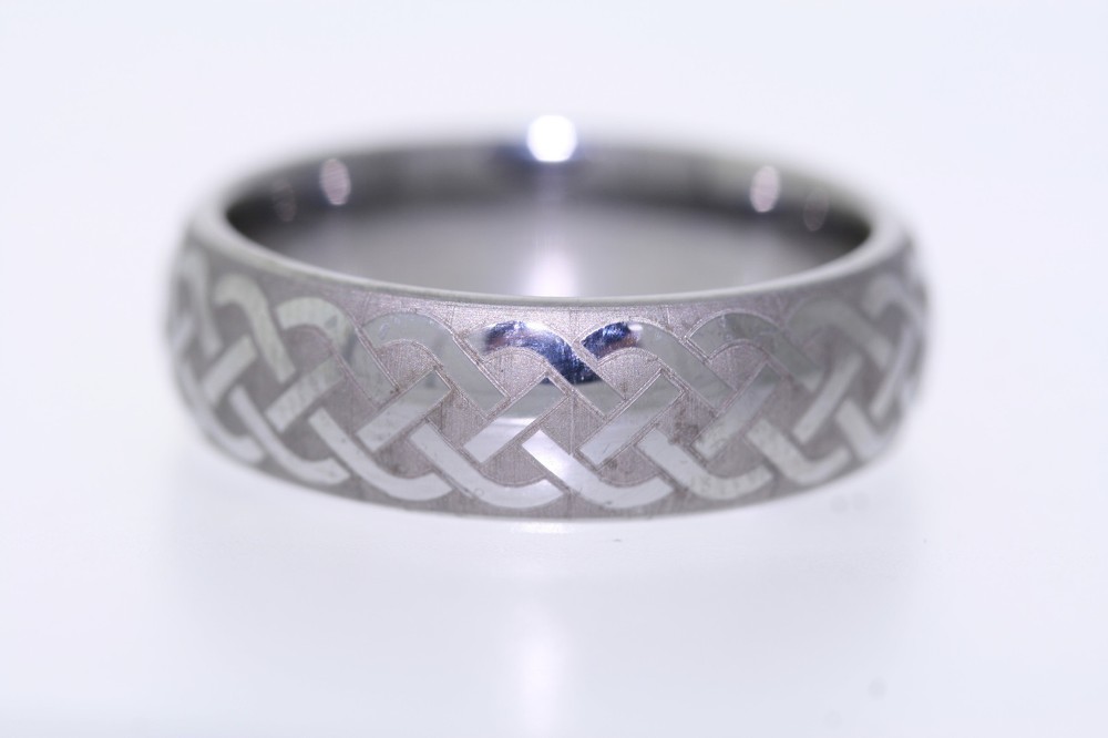Triton Laser Engraved Tungsten Carbide 7mm Band Ring