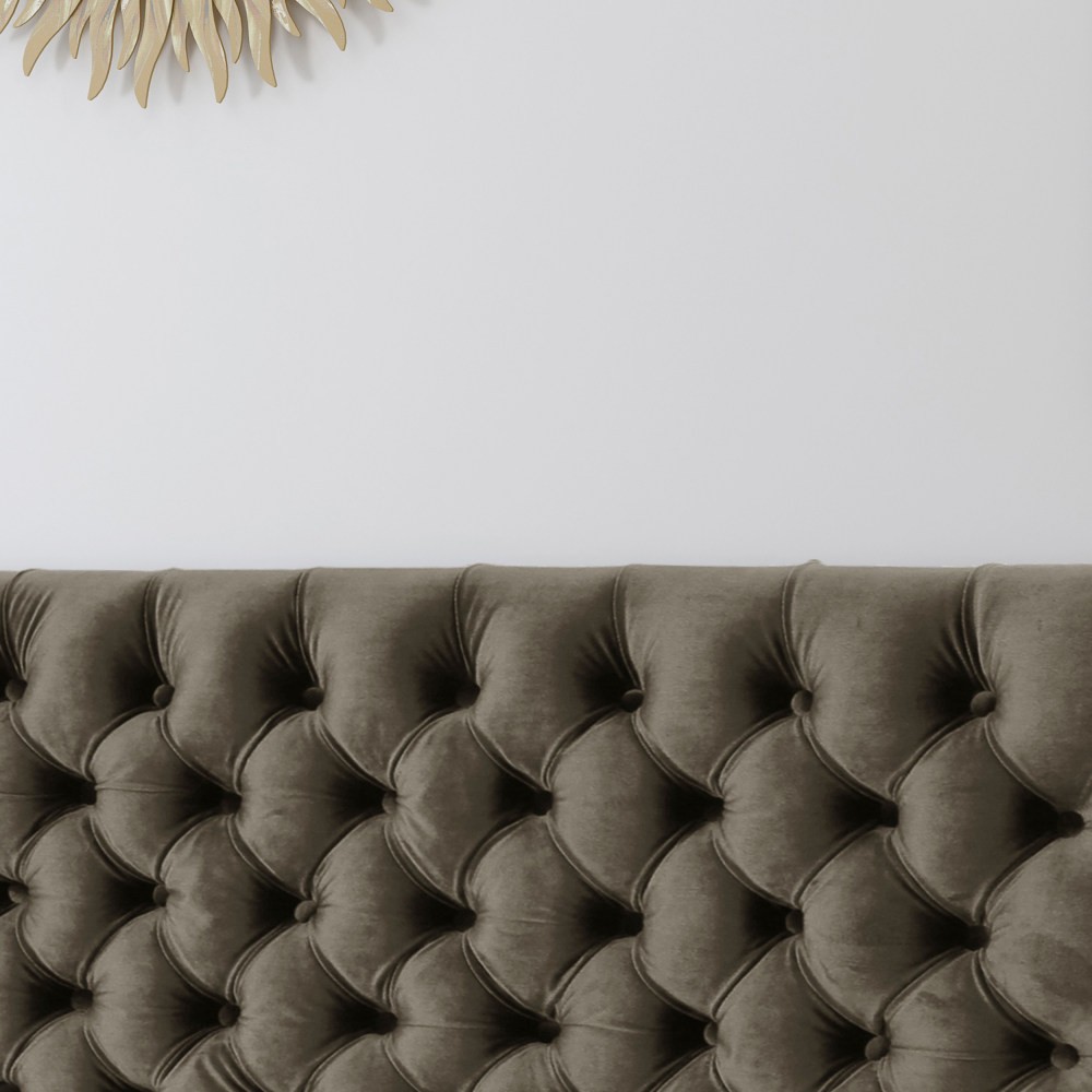 Tufted Upholstered Bed Headboard in Adjustable Solid Wood Head Board