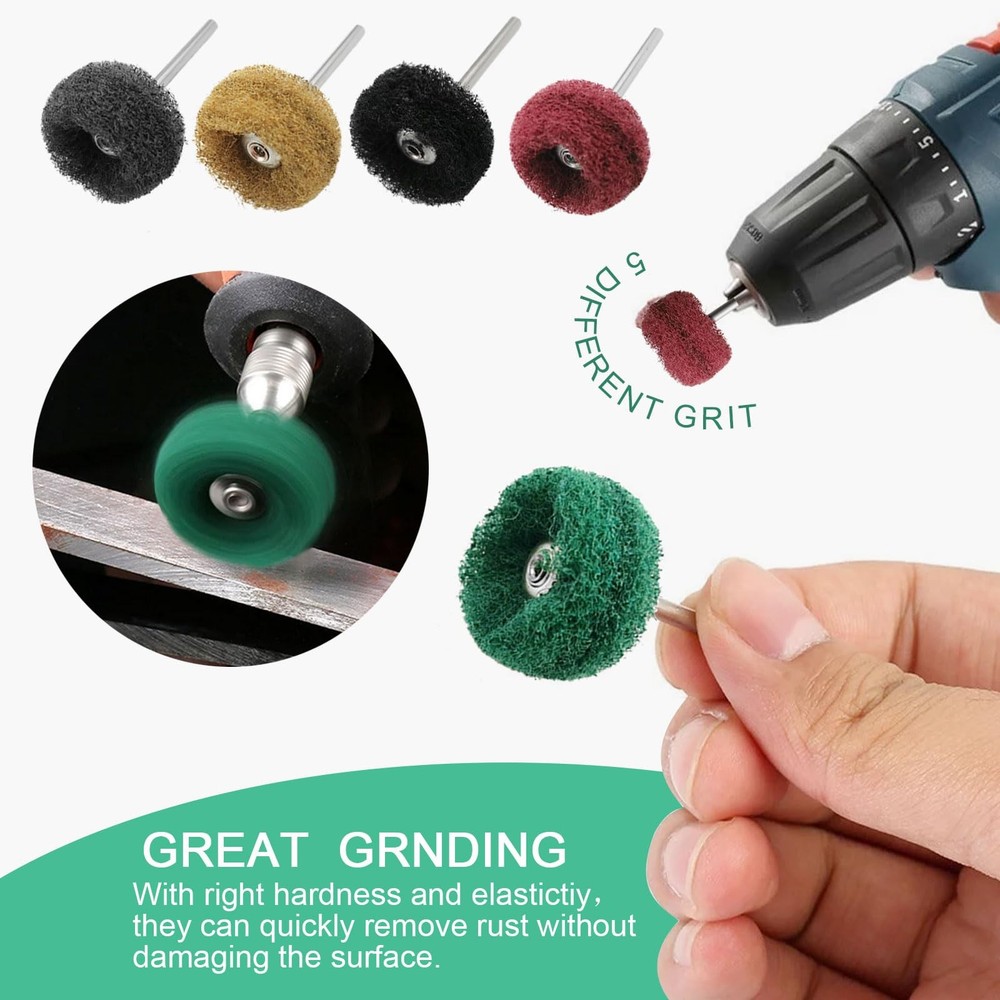 100 Pack Abrasive Polishing Deburring Buffing Wheels Rotary Tool Accessories