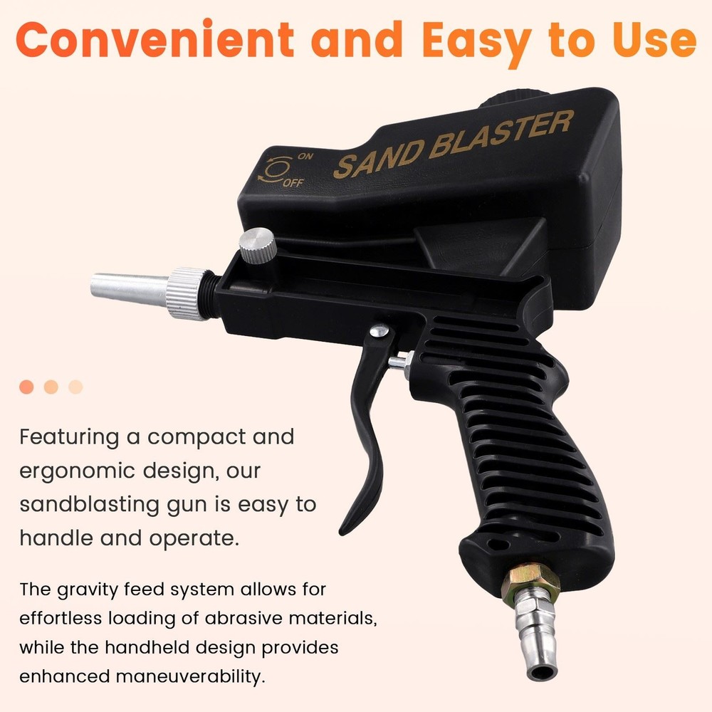 Sandblasting Tool Portable Adjustable 90psi Handheld Pneumatic Blasting