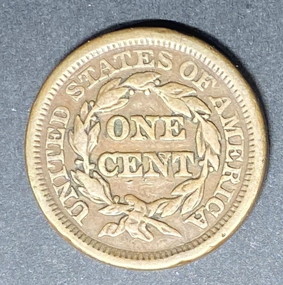 1848 Coronet Type 1c Large Cent - VF