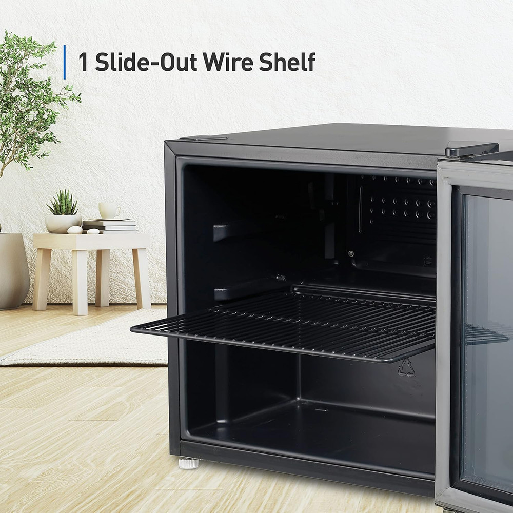 Beverage Cooler, 1.7 Cu. Ft. Capacity, Drink Fridge with Adjustable Shelf & Temp