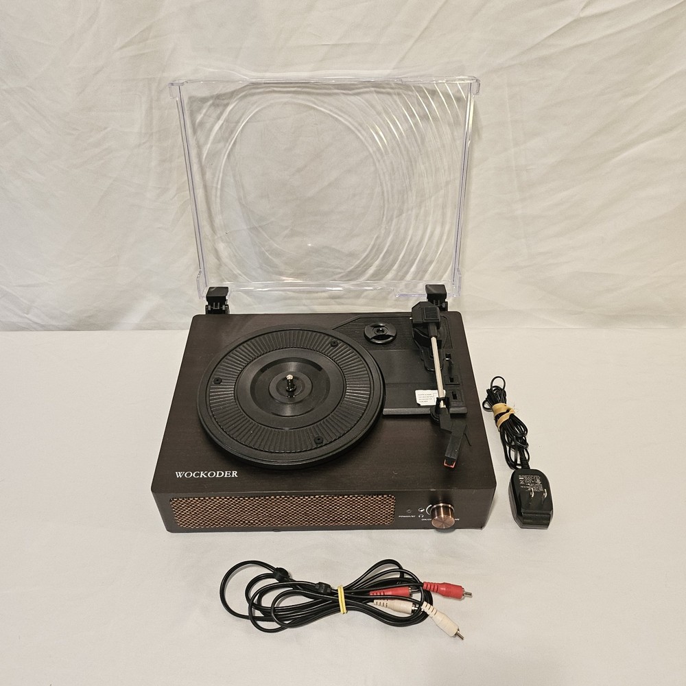 Wockoder Bluetooth Turntable Record Player – Built-In Speakers – RCA Out – Works