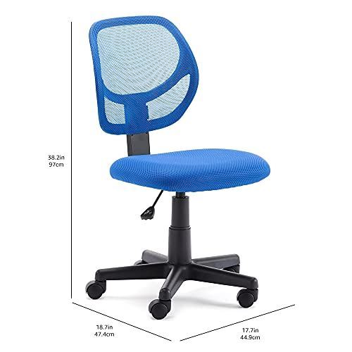Amazon Basics Low-Back Computer Task Office Desk Chair with Swivel Casters - Blu