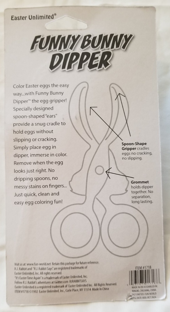 🐰🥚 NIP 🐰🥚 Easter Egg Funny Bunny Dipper 🐰🥚 White 🐰🥚 Ages 3+ 🐰🥚
