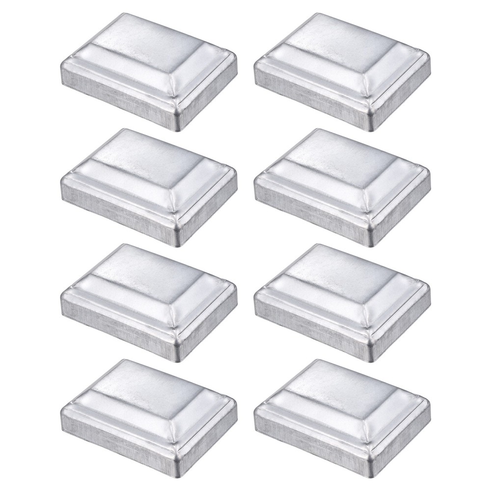 8Pcs Fence Post Cap, Galvanized Deck Post Caps Fit 3.2" x 2.4" Pipe, Silver