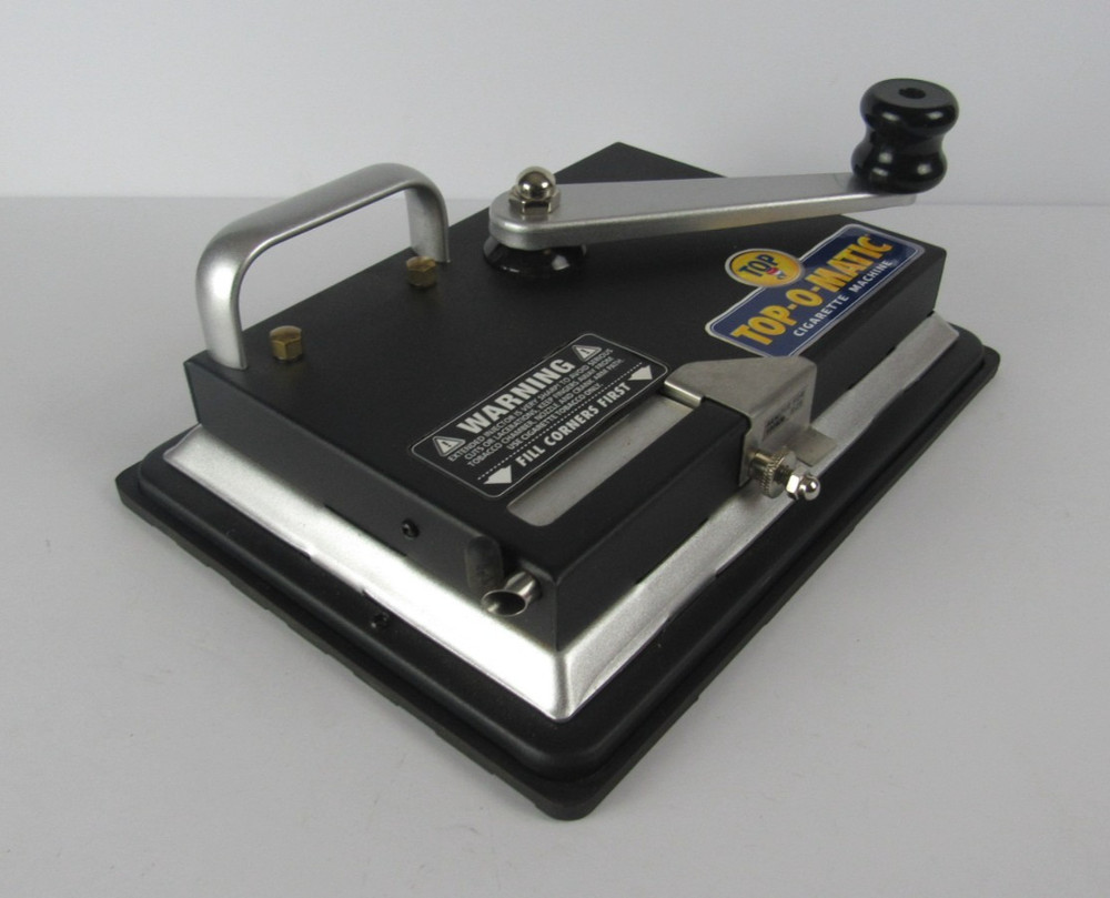 Top-O-Matic Cigarette Rolling Machine Black Finish Rubber Base