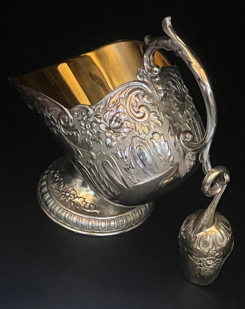 Vintage Leonard Silver Plated Sugar Scuttle With Scoop