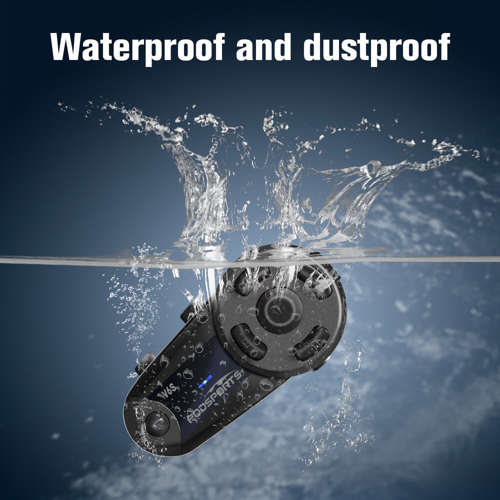 V6S Motorcycle Helmet Intercom Bluetooth Headset 2-way 1000m Communication FM