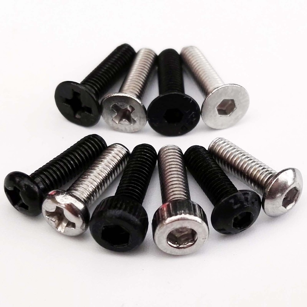 M2 Mini 5 style Hex Socket Allen Phillips Cap Button Pan Flat Head Screw Bolt A2