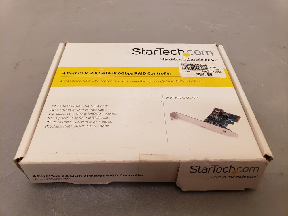 StarTech PEXSAT34SFF PCI Express 2.0 SATA III ACHI PCIe Controller Card