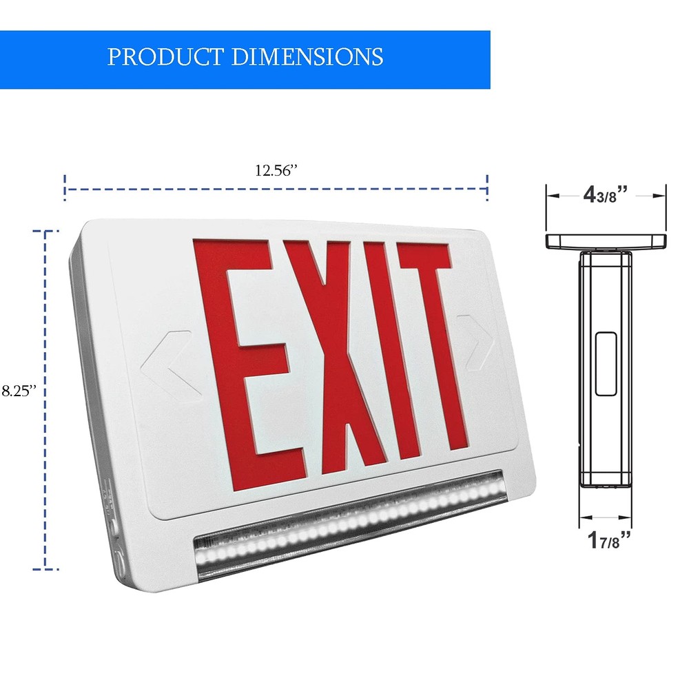 Ciata 2 Pack Ultra Bright Energy-efficient Lighted Exit Signs with Battery Ba...