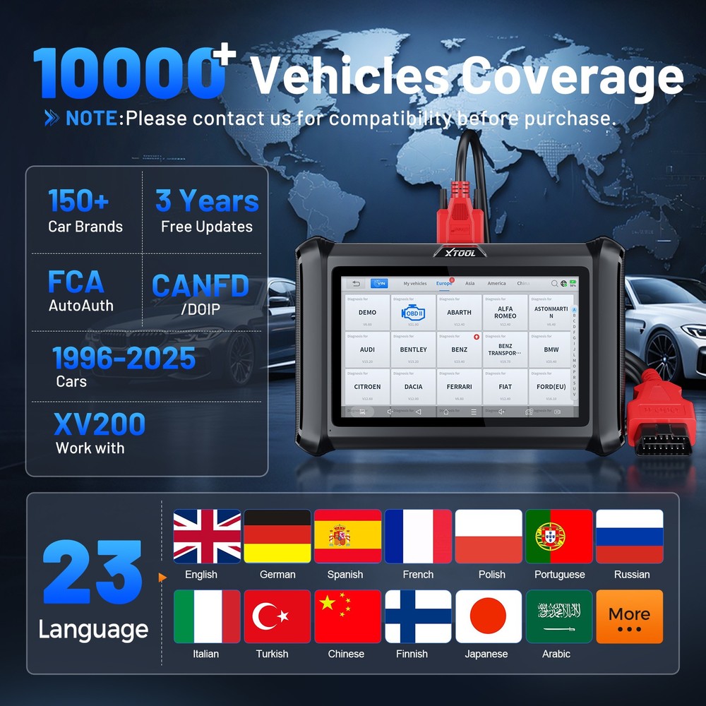 XTOOL D7S V2.0 Auto Full System Diagnostic Bidirectional Scanner Key Programmer