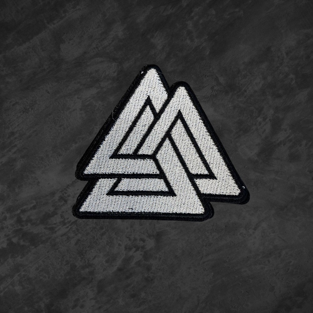Triangle Odin Viking Pagan Patch Hook & Loop Embroidered Military Badge