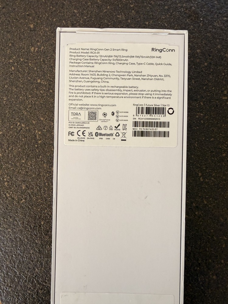 ringconn gen 2 smart ring size 13