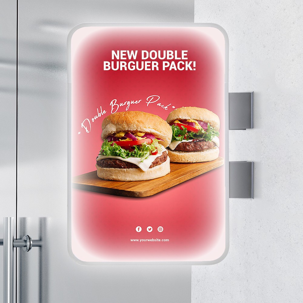 LED Rectangle Double-sided Advertising Light Box Illuminated Projecting Sign