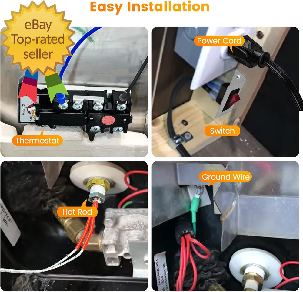 RV Electric Water Hybrid Heater Kits Converts RV LP Gas Water Heater to 120V Ele