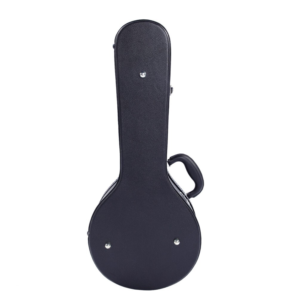 US 29" Black Hardshell A-Style Microgroove Pattern Leather Wood Mandolin Case