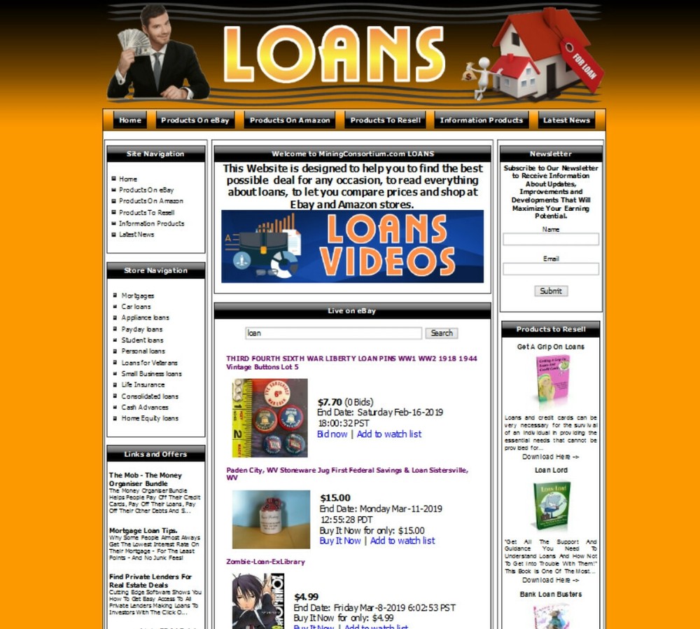 LOANS CREDIT Complete Ready Made Affiliate Website+Amazon Store+Google