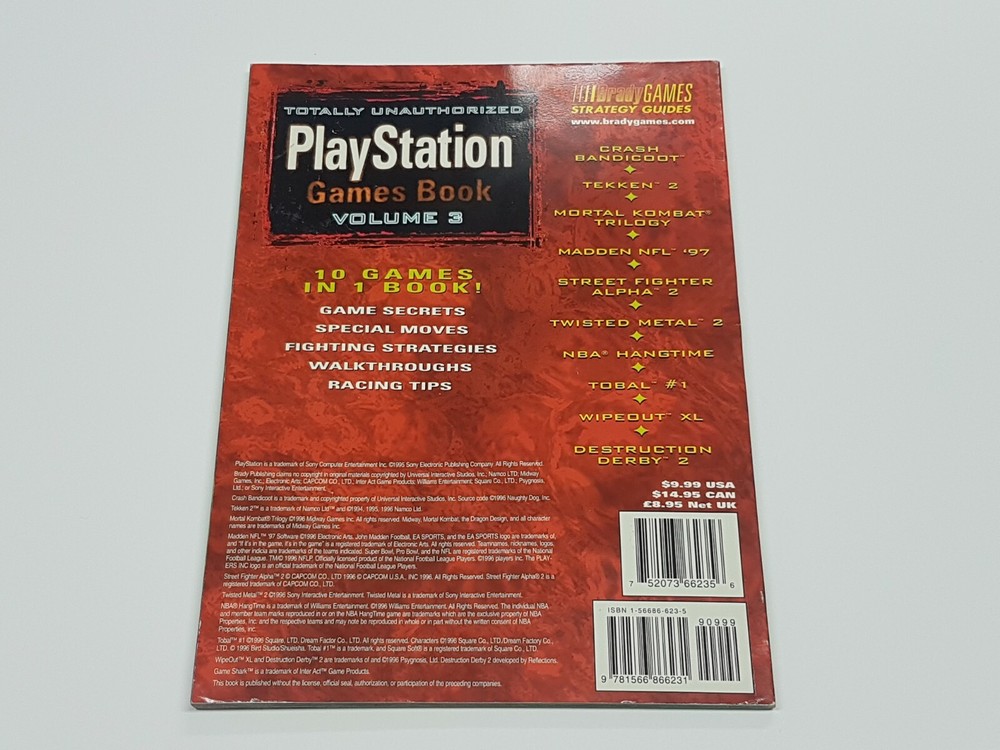 Playstation Games Book Vol 3 Brady Unathorized Strategy Guide Book