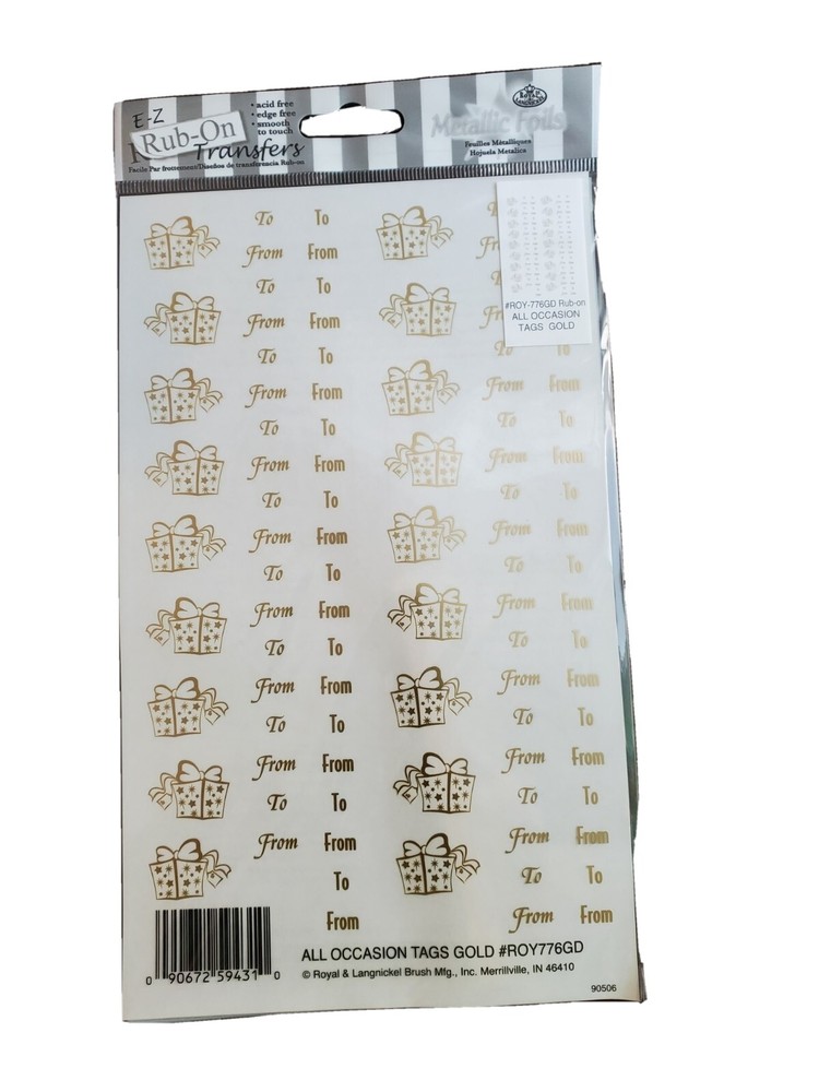 All Occasion Tags Gold Rub Ons