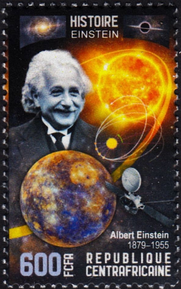 ALBERT EINSTEIN Physicist Scientist Space Relativity Stamp (2024 Central Africa)