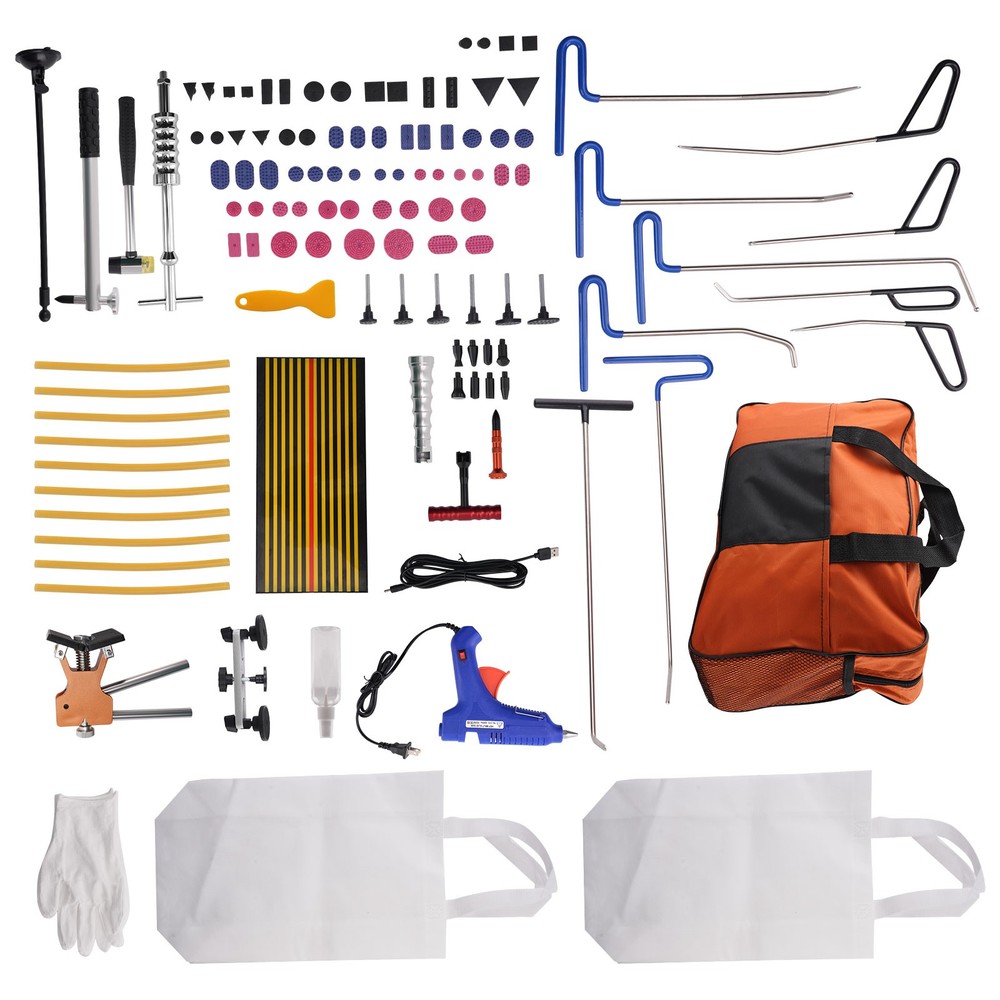 89pcs Auto Body Dent Removal Tool Kit PDR Puller Tabs Glue Gun Set