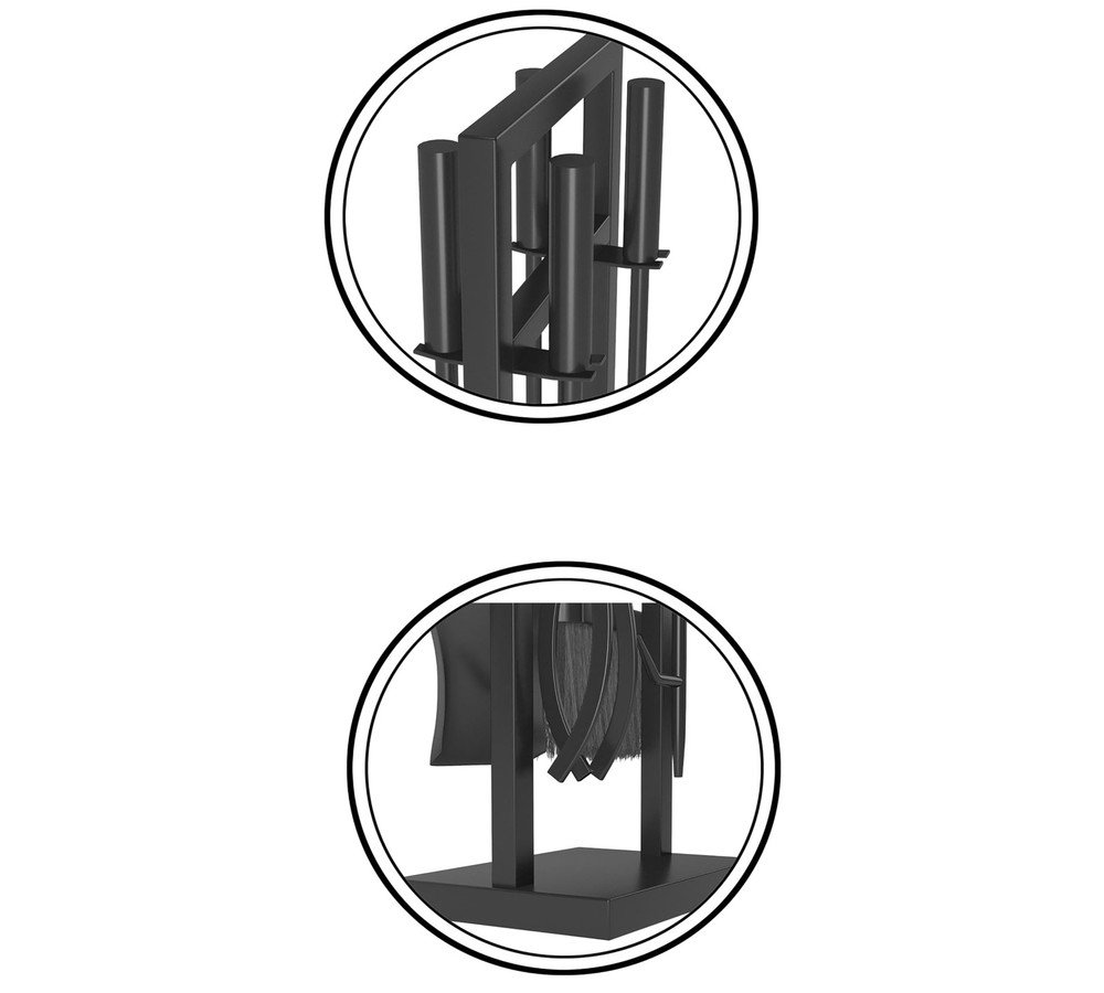 5 Pieces Fireplace Tools Set Wrought Iron Fireplace Tools with Chimney Poker,...