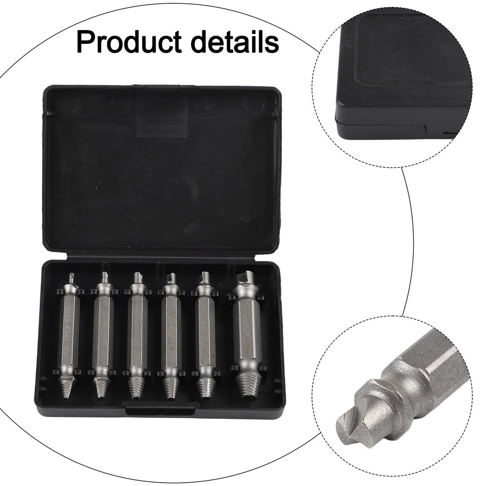 Damaged Screw Extractor Speed Out Drill Bits 6 PCS Tools Set Broken Bolt Remover