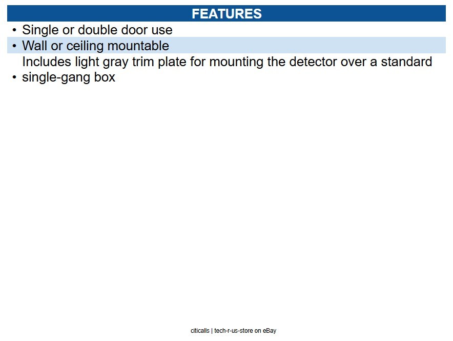 Radionix DS150ITP160 Request-to-Exit Motion Sensor with TP160 Plate, Light Gray