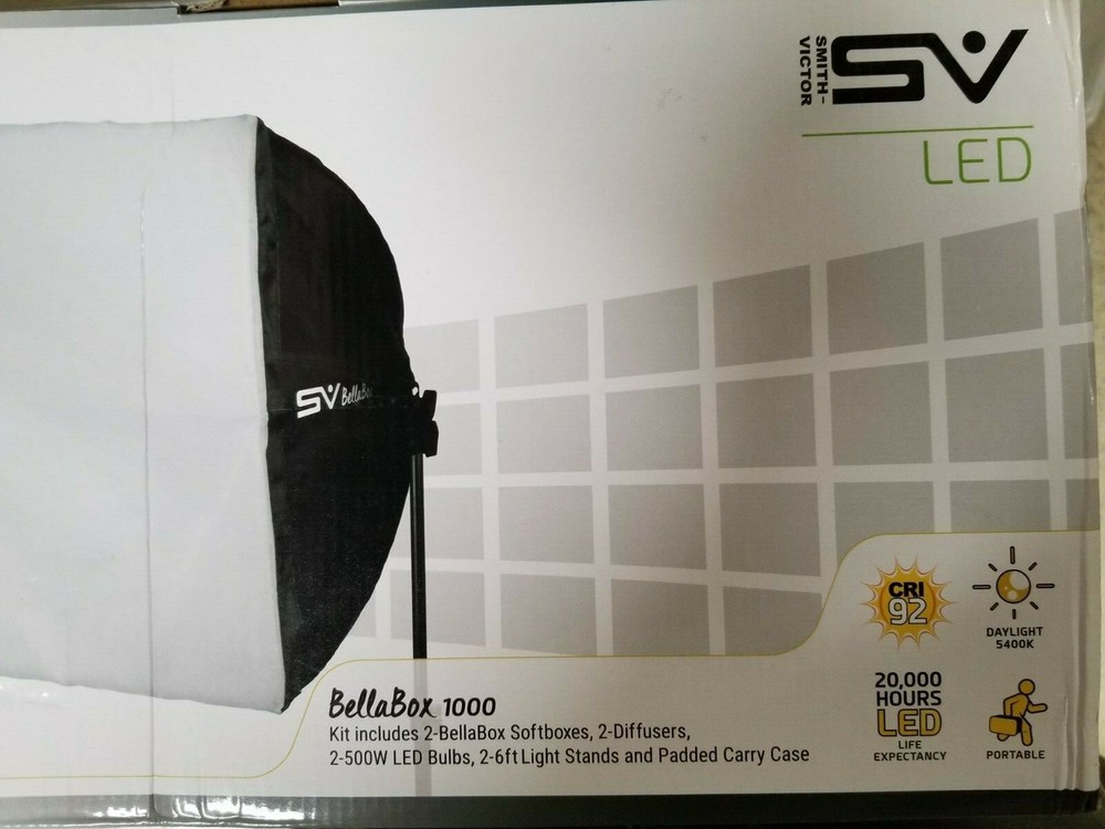 Smith-Victor BellaBox 1000 2-Light Softbox LED Kit 401377