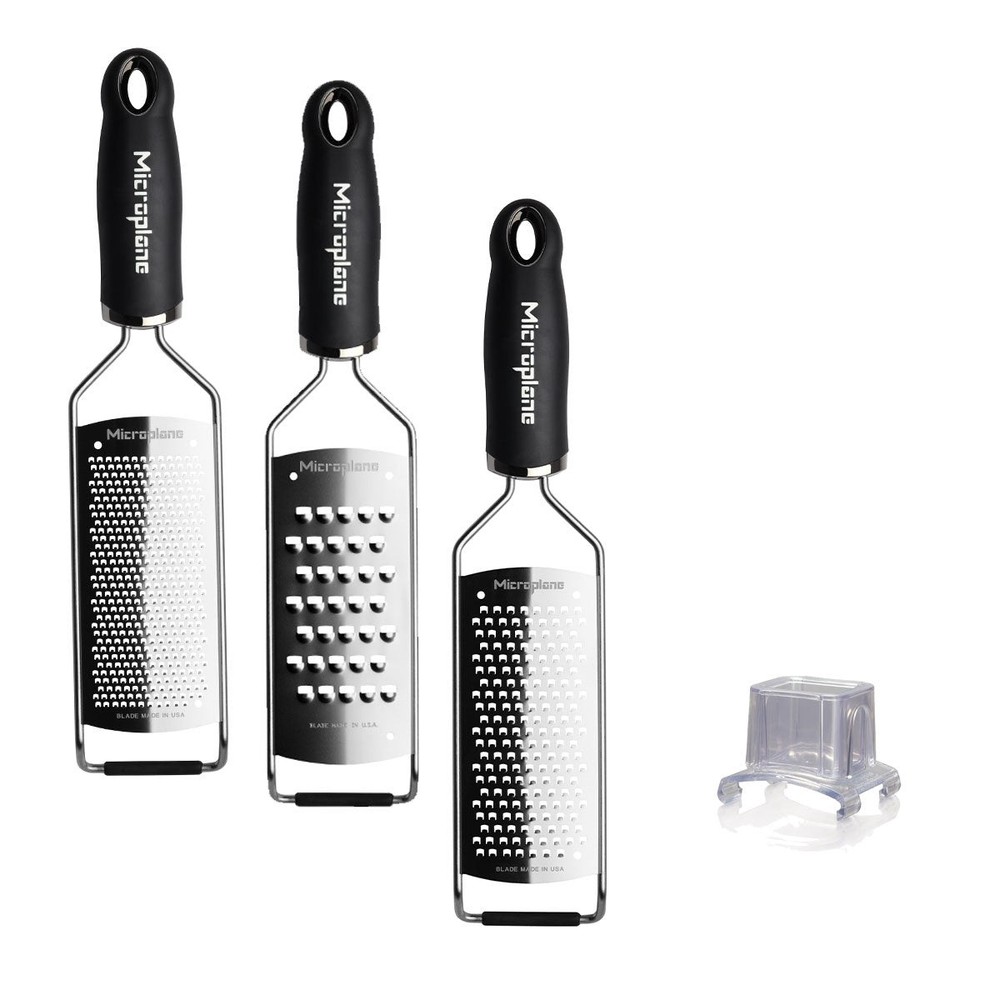 Microplane 4pc Gourmet Cheese Grater Bundle with Attachment