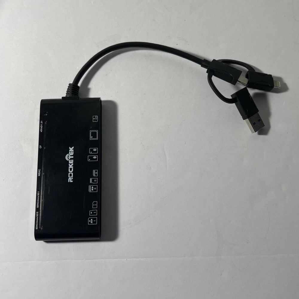 7-IN-1 Multi Card Reader, Rocketek USB Type A, C, & MORE  Memory Card Reader