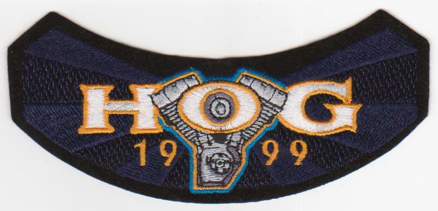 HOG 1999, 2000, 2001, 2002, 2003 & 20th Anniversary patches HARLEY OWNERS GROUP