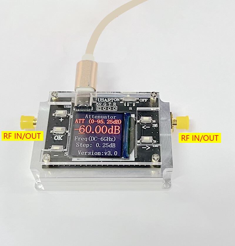 ATT-6000V3.0 DC-6GHZ 90DB Programmable Attenuator Module RF Attenuator 1.3" OLED