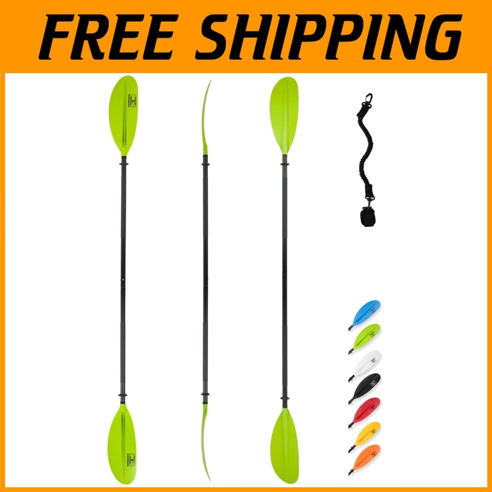 Lightweight Oar with Paddle Leash - Green