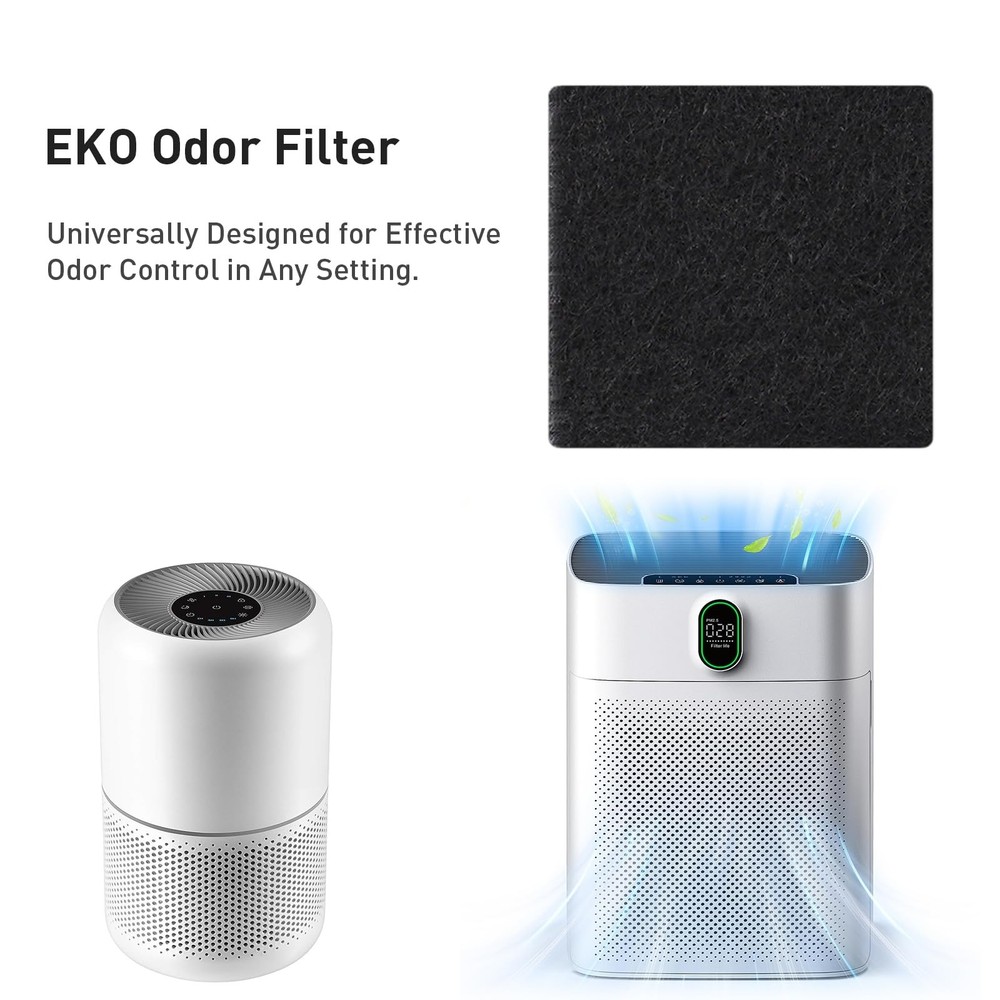 EKO Trash Can Odor Filter Refills for and Refill Pack, Black
