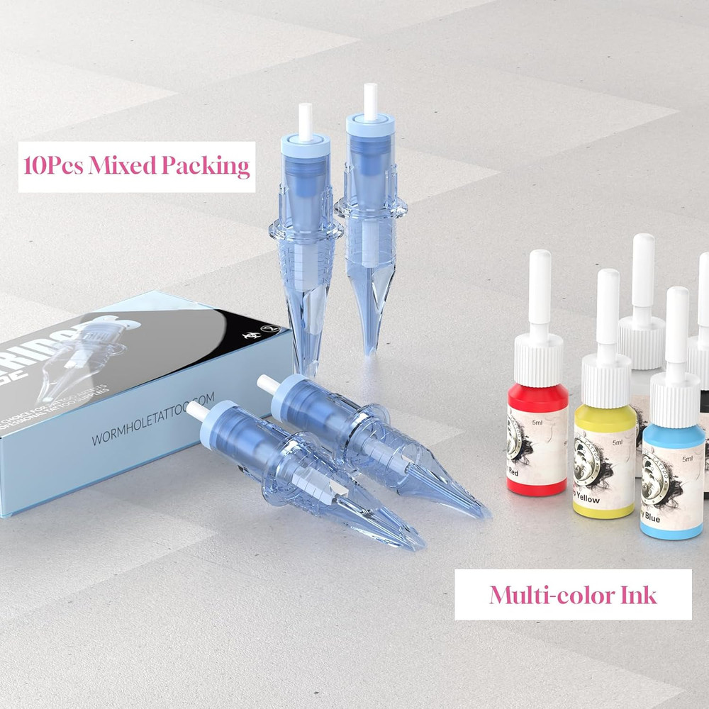 Wireless Tattoo Machine Kit - Smart Display, 10 Needles, 5 Inks, 4-5H Use