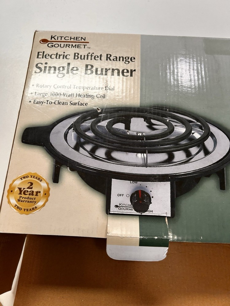 Single Burner ElectricRange Buffet Kitchen Gourmet 1000 W Heating Coil MWM-100-1